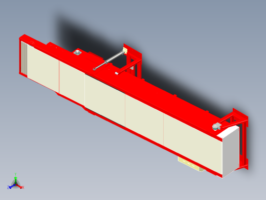 三节式伸缩式皮带机传送带输送机正等轴测缩略图