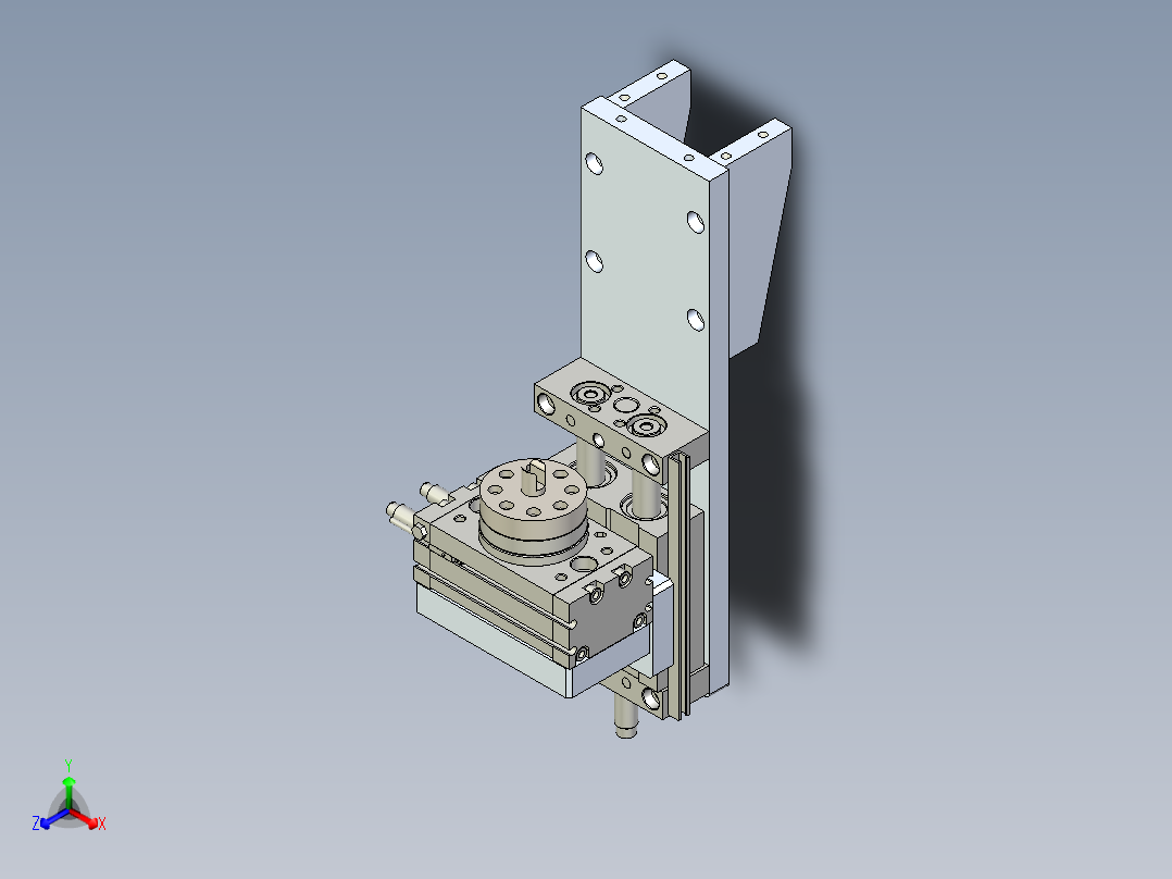 下压旋转机构--602050--50正等轴测图