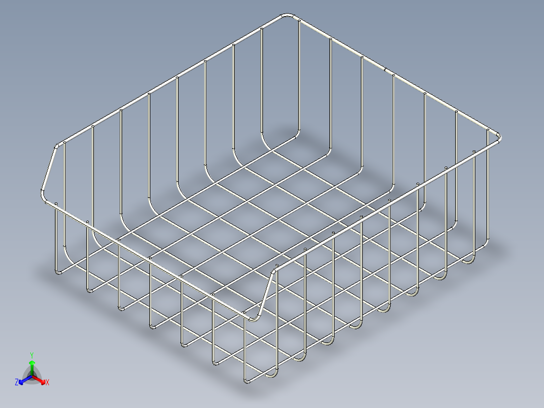 钢丝冷冻篮正等轴测图