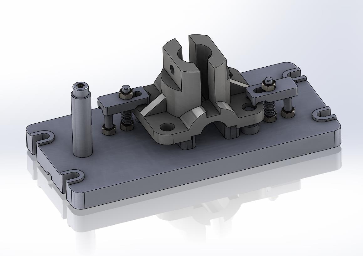 支座铣端面夹具（CAD图+SW三维）