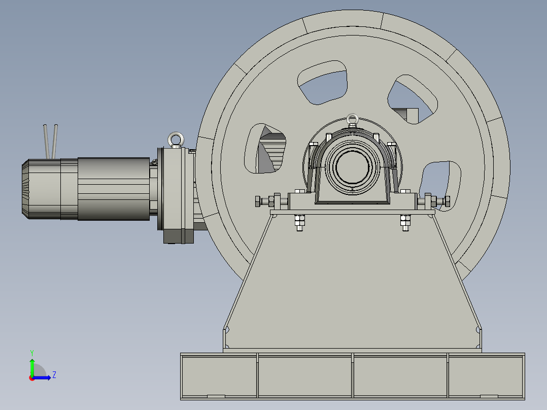 选矿球磨机滚筒成型装置左视图