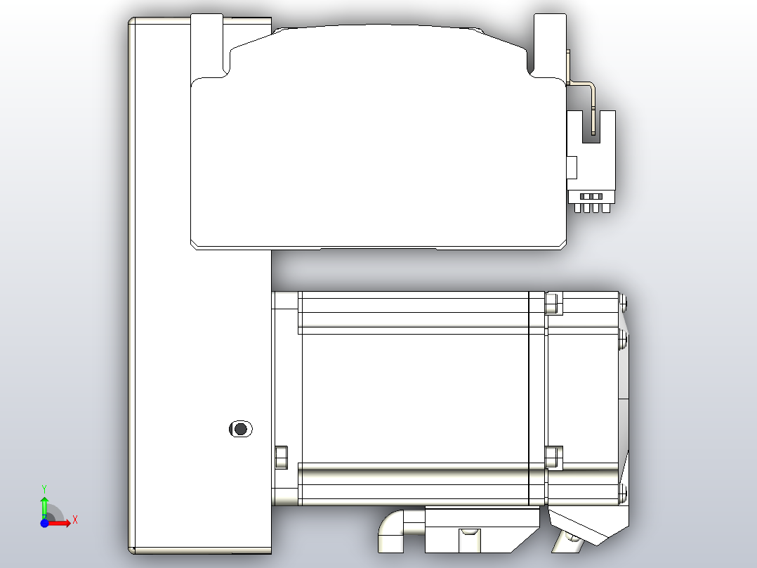 皮带直线轴半封闭可选导轨TPA-HNB-105D-90-L300-RP-Y-P20-N3前视图