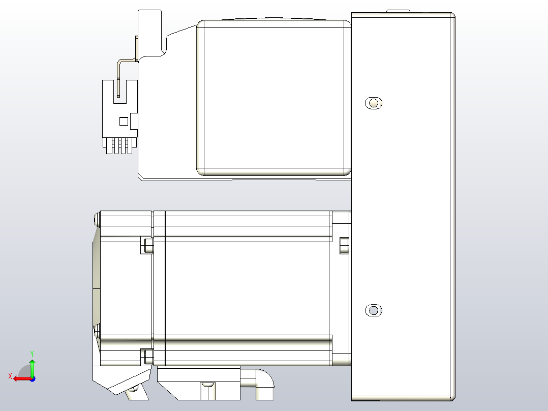 皮带直线轴半封闭可选导轨TPA-HNB-105D-90-L300-RP-Y-P20-N3后视图