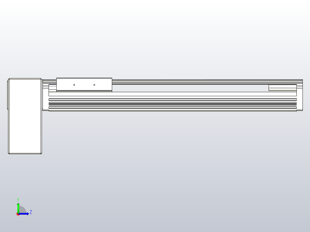 皮带直线轴半封闭可选导轨TPA-HNB-105D-90-L300-RP-Y-P20-N3左视图