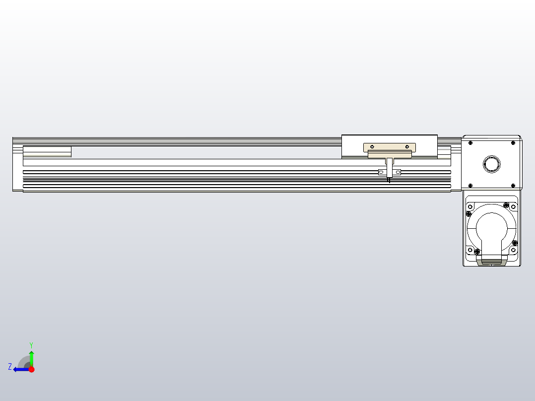 皮带直线轴半封闭可选导轨TPA-HNB-105D-90-L300-RP-Y-P20-N3右视图
