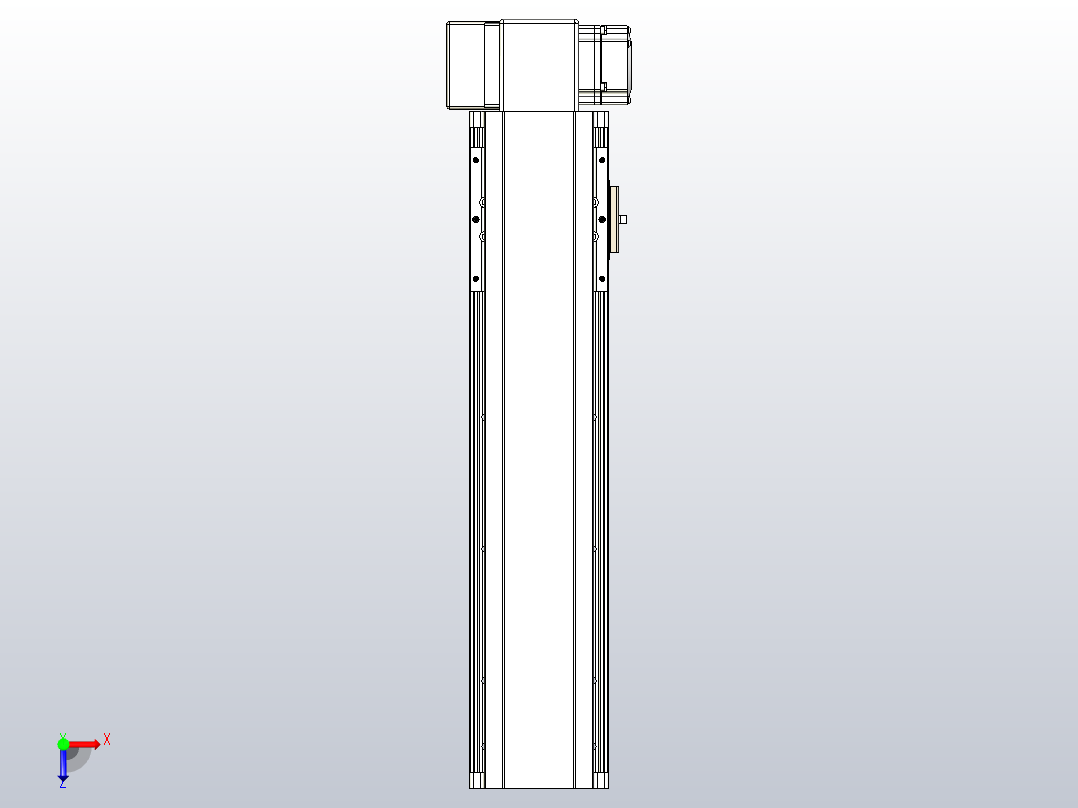 皮带直线轴半封闭可选导轨TPA-HNB-105D-90-L300-RP-Y-P20-N3俯视图