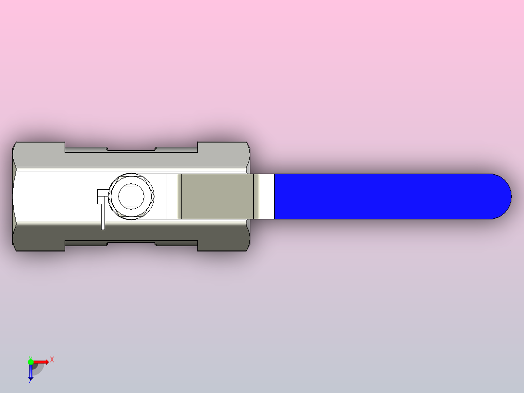 Q11F一片式球阀[1／4]球阀俯视图