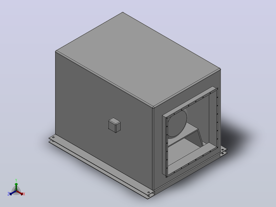 HLF-6系列低噪声混流风机箱[HLF-6-4.5]正等轴测图