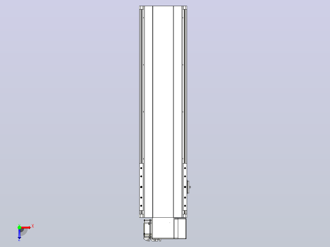 皮带直线轴半封闭可选导轨TPA-HNB-202D-140-L550-RP-Y-P75-N3俯视图