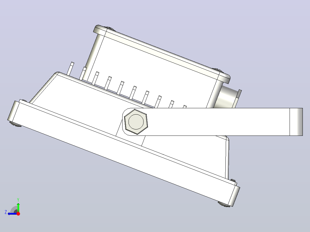 典型LED 10W泛光灯的简单模型右视图