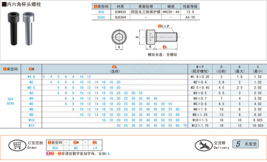 内六角杯头螺栓@SCA SCAS缩略图