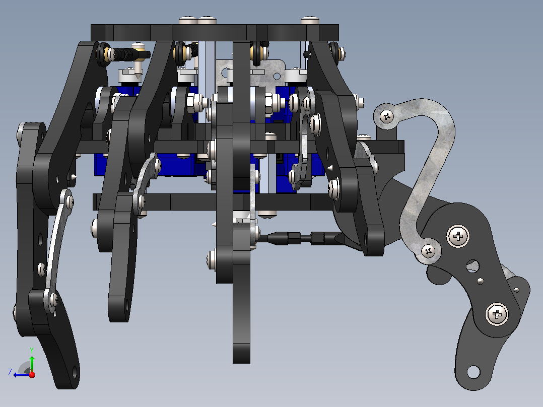 腱驱动五自由度仿生机械手右视图