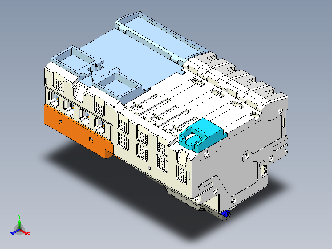 NB1L-63 4P剩余电流动作断路器三维模型202307正等轴测图