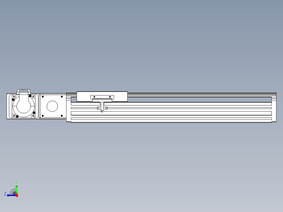 皮带直线轴半封闭可选导轨TPA-HNB-140D-120-L300-ML-C-P40-N3右视图