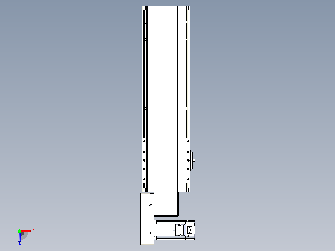 皮带直线轴半封闭可选导轨TPA-HNB-140D-120-L300-ML-C-P40-N3俯视图