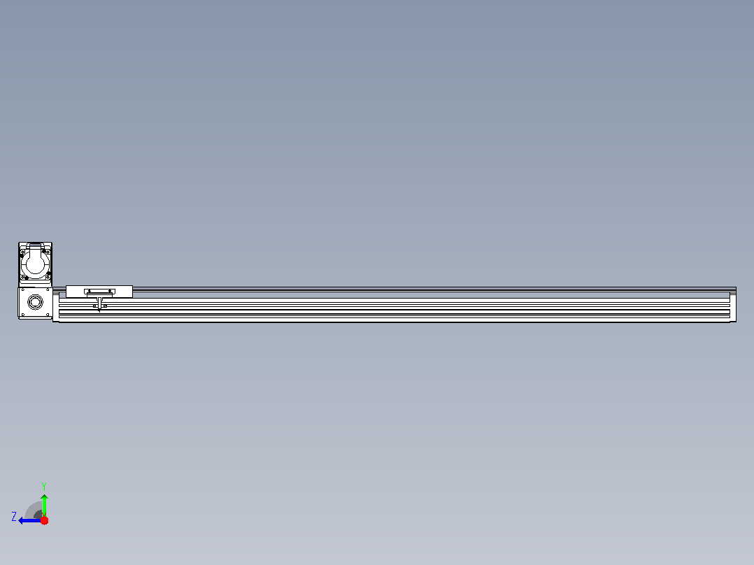 皮带直线轴半封闭可选导轨TPA-HNB-120D-110-L1100-LU-Y-P40-N3右视图