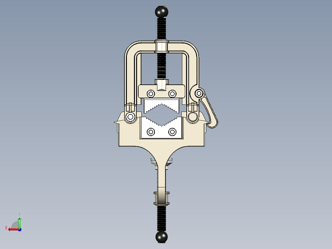 管夹台虎钳3D数模图纸 Solidworks设计 附x_t格式后视图