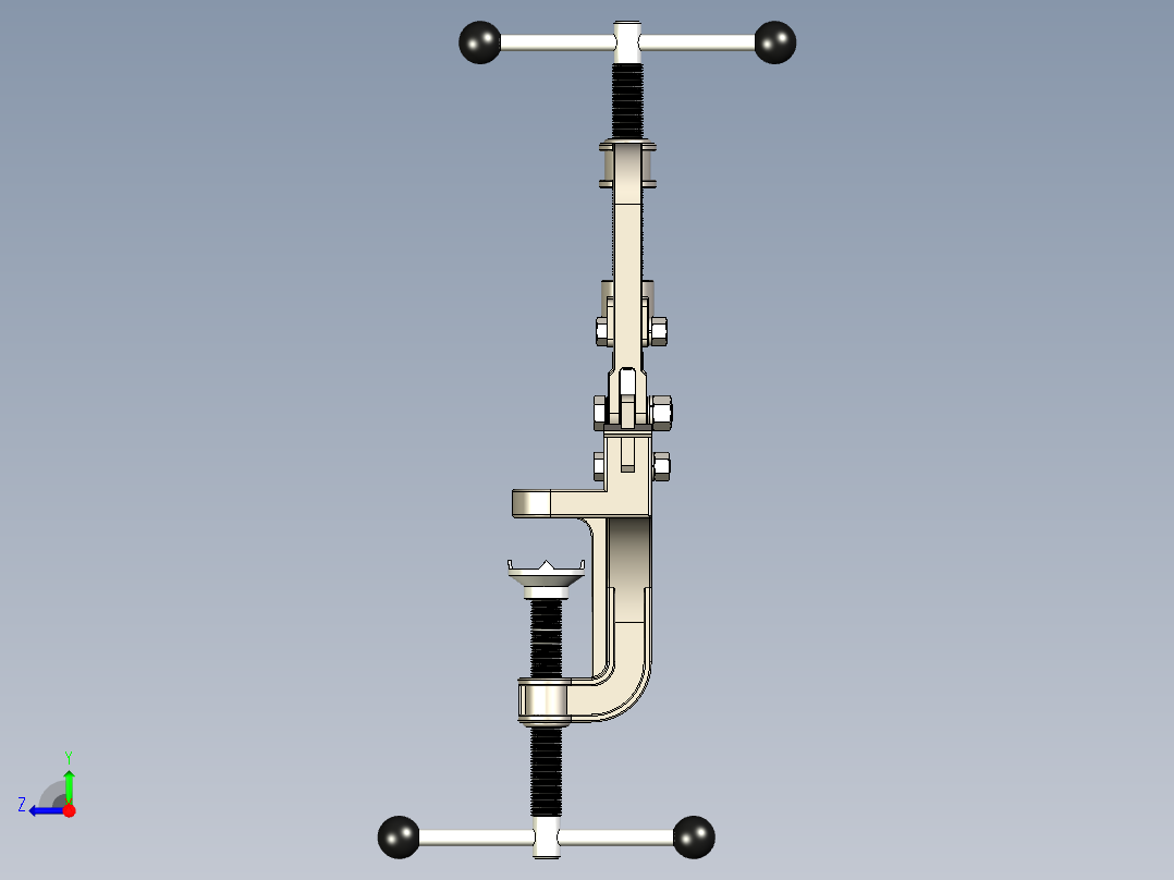 管夹台虎钳3D数模图纸 Solidworks设计 附x_t格式右视图