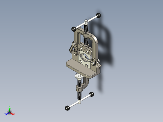 管夹台虎钳3D数模图纸 Solidworks设计 附x_t格式正等轴测缩略图