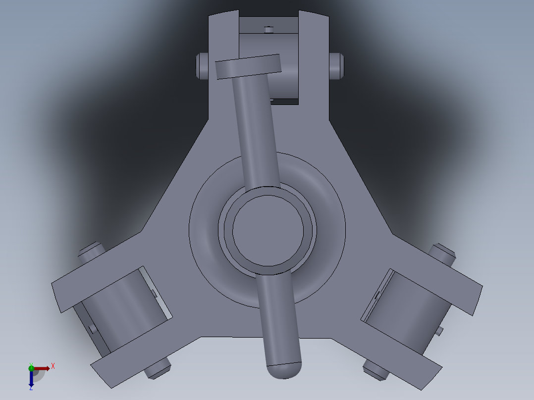 solidworks 车轮高速缓冲器俯视图