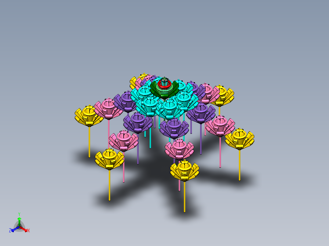 百花盛宴正等轴测图