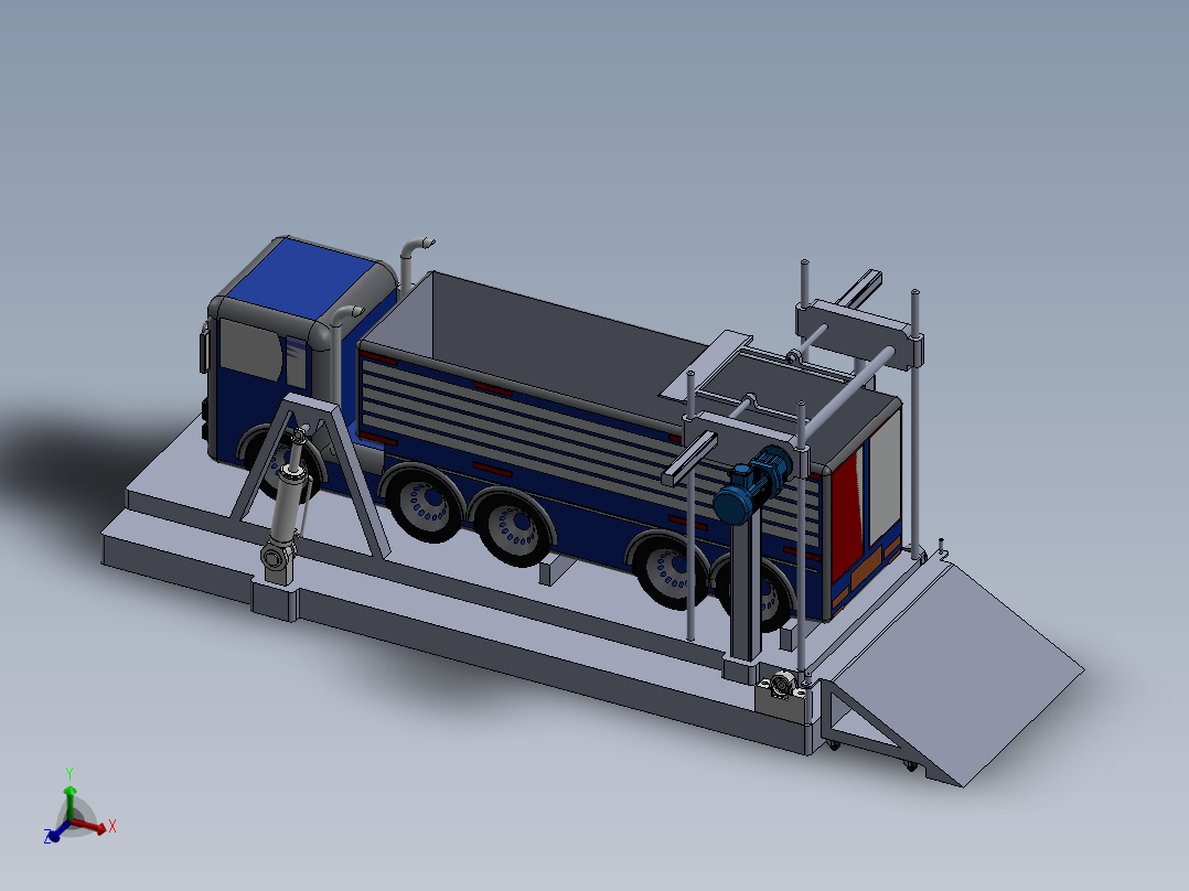 液压翻板式卸车机