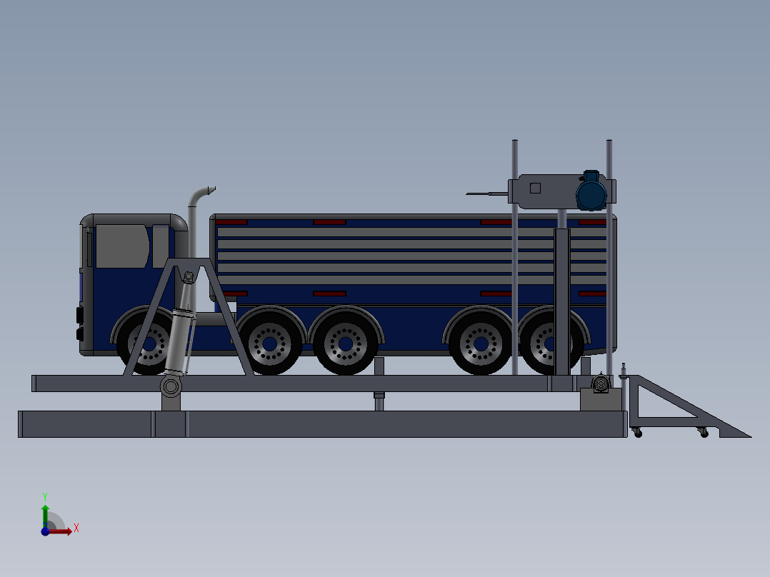 液压翻板式卸车机前视图