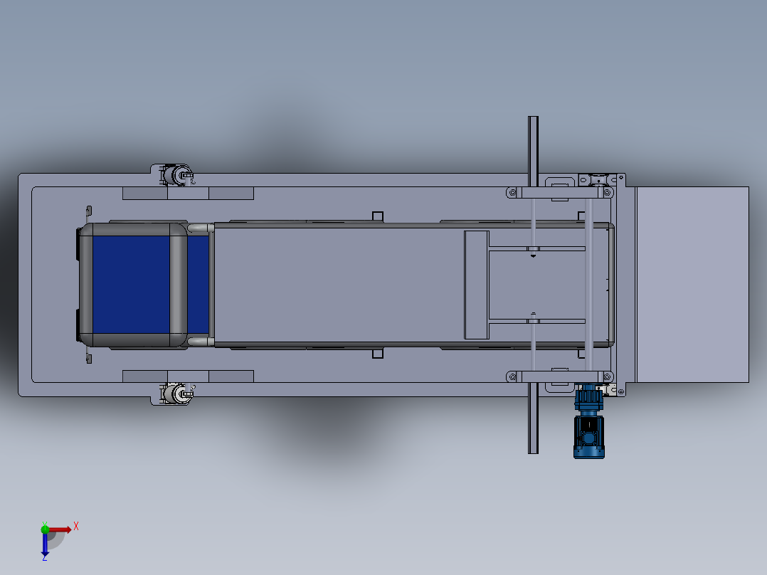 液压翻板式卸车机俯视图
