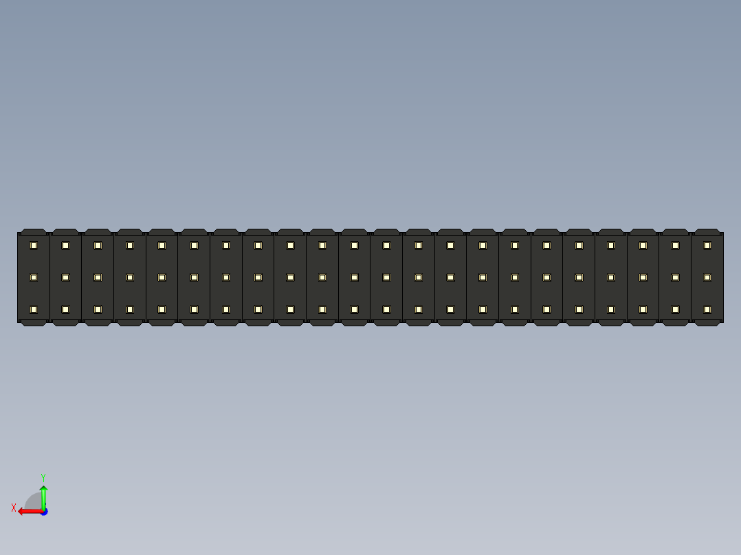 彩色公头100mil（2.54mm）系列-DS1021_black_3x22p_100mil_Type5_rev1.0后视图