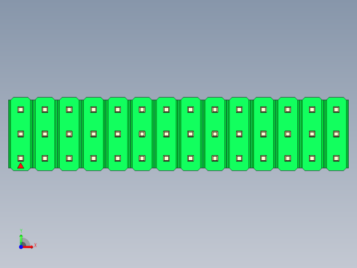 彩色公头100mil（2.54mm）系列-DS1021_green_3x14p_100mil_Type43_rev1.0前视缩略图