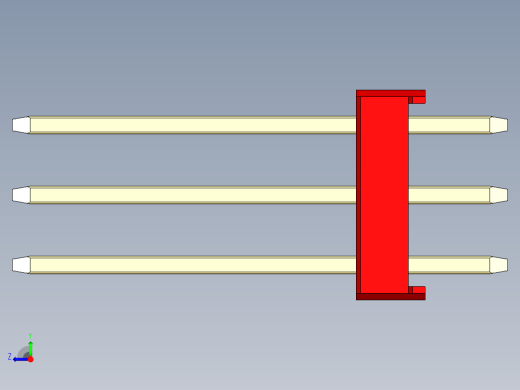 彩色公头100mil（2.54mm）系列-DS1021_red_3x09p_100mil_Type5_rev1.0右视缩略图