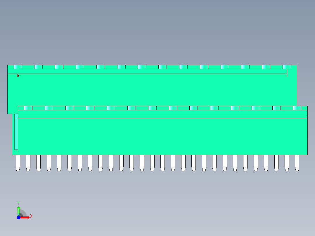 DEGSON 2EDG 系列 5.08mm 可插拔接线端子组-2EDGVT-5.08-28P-14-00AH前视图