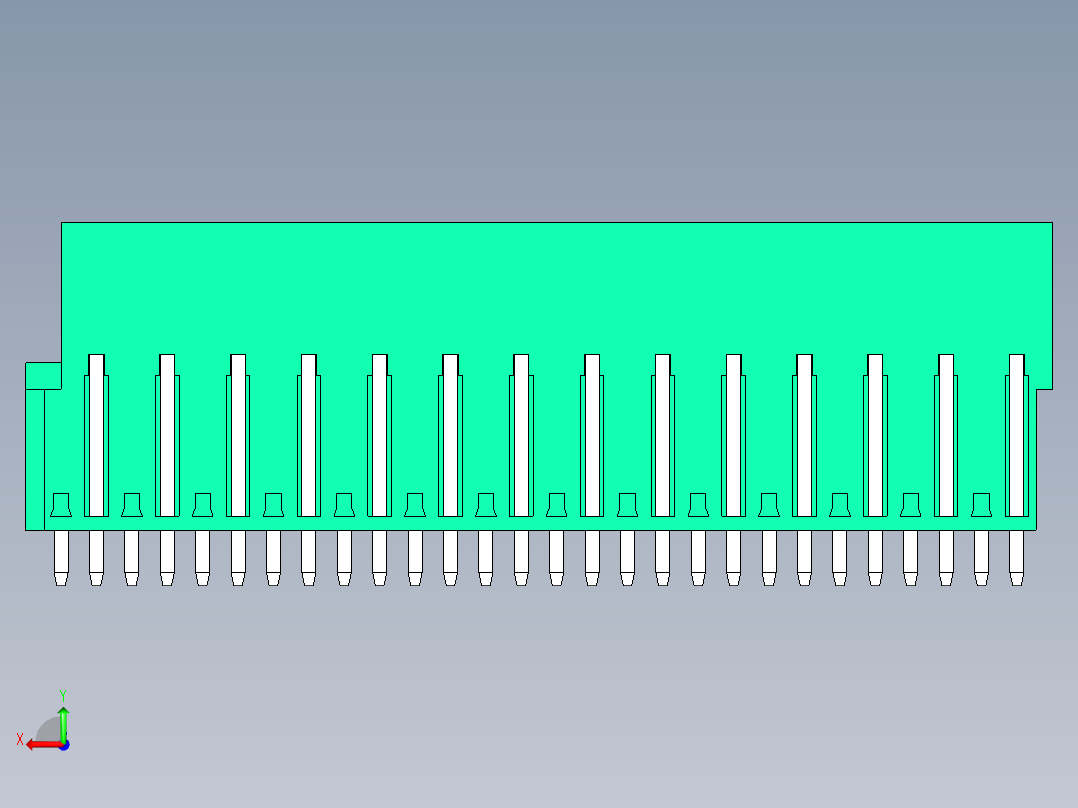 DEGSON 2EDG 系列 5.08mm 可插拔接线端子组-2EDGVT-5.08-28P-14-00AH后视图