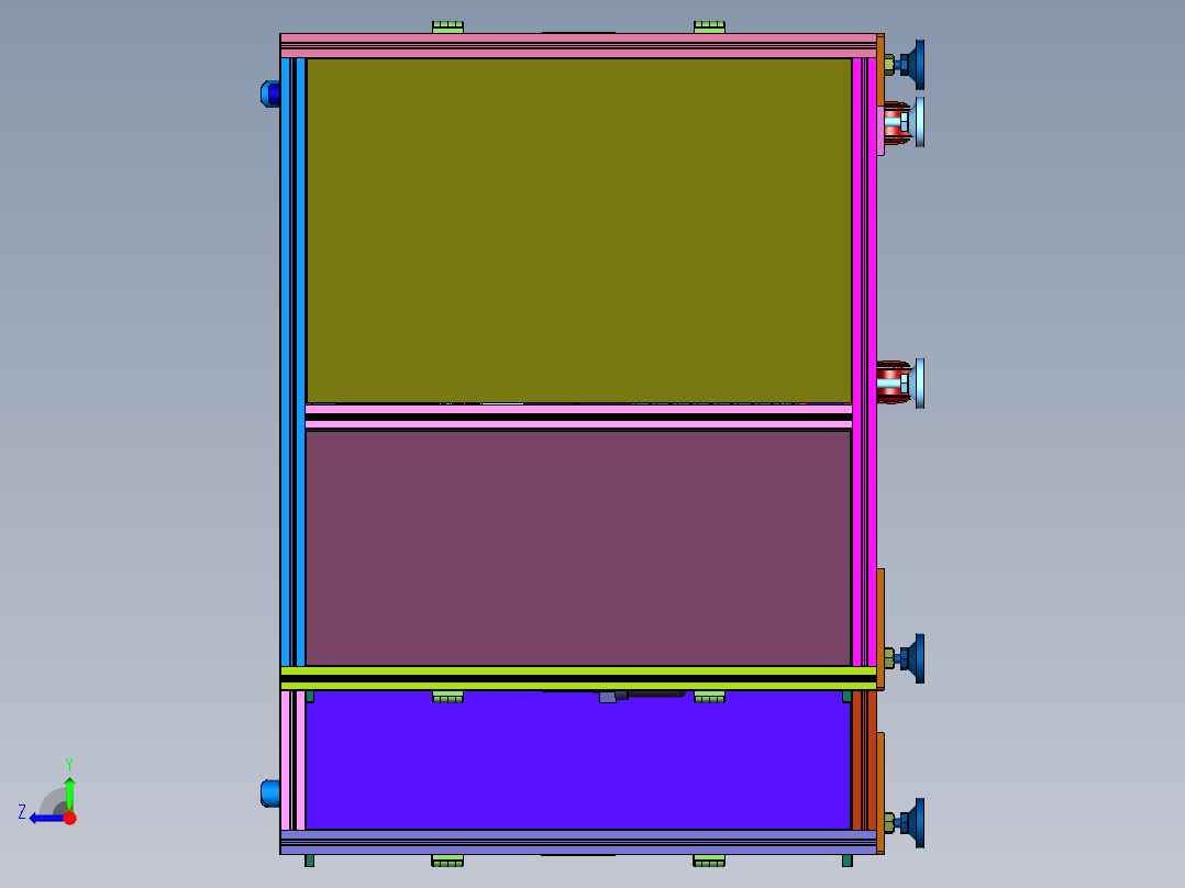 用于积放式滚筒输送线的托盘回转机构右视图