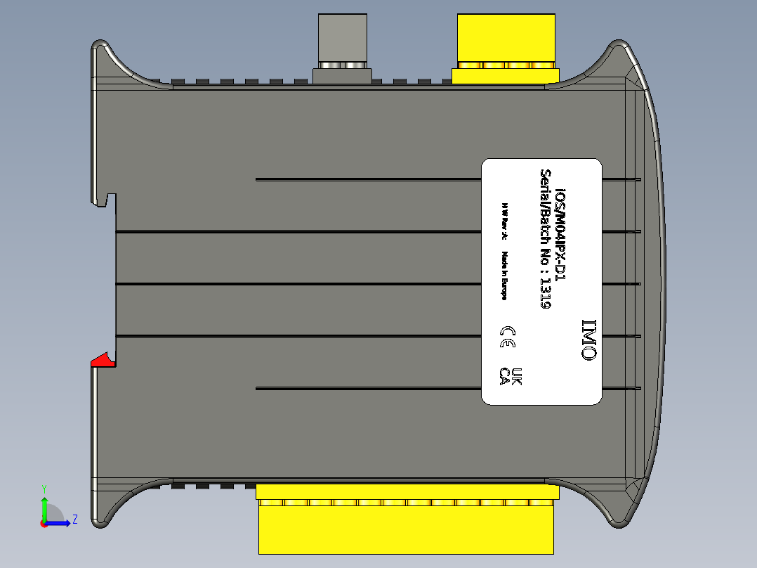 os-m04ipx-d1-远程 IO 模块左视图