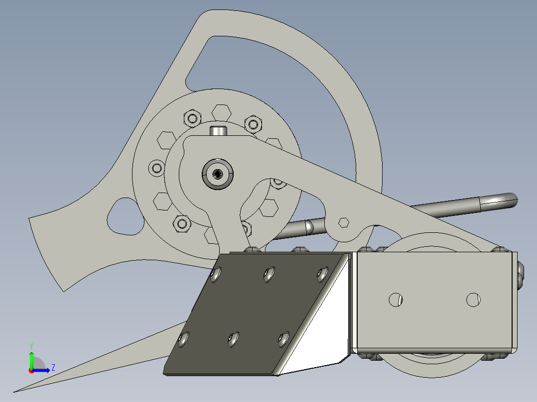 15公斤的旋转战斗机器人3D数模图纸 STEP格式左视图