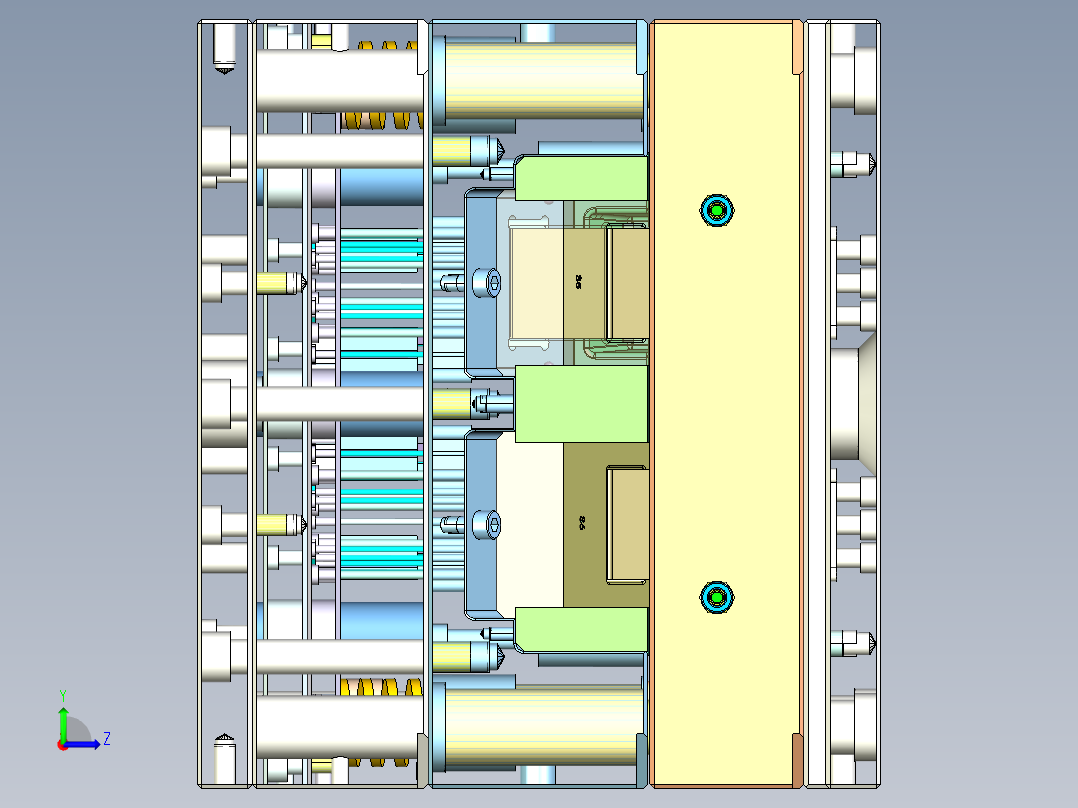耳机-斜抽针、前后模斜滑块左视图