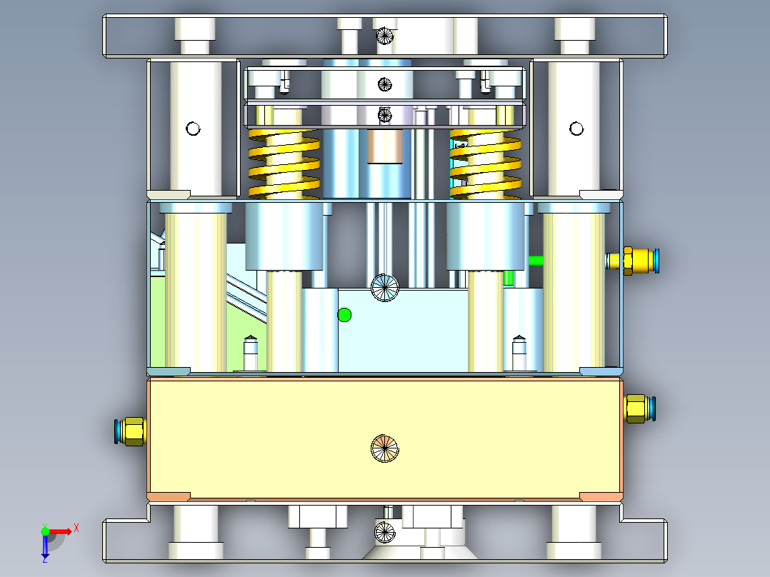 耳机-斜抽针、前后模斜滑块俯视图