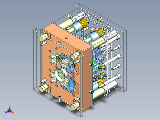 耳机-斜抽针、前后模斜滑块正等轴测缩略图