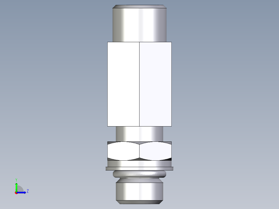 卡套式工业通用硬管接头EO_Adjustable_locknut_run_tee_LEE10LMOROMDCF左视图