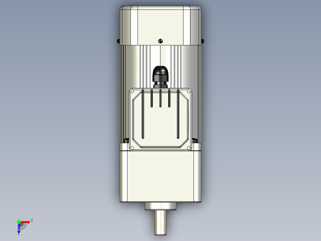 中国的JWD小齿轮电机系列直角中空减速机俯视图