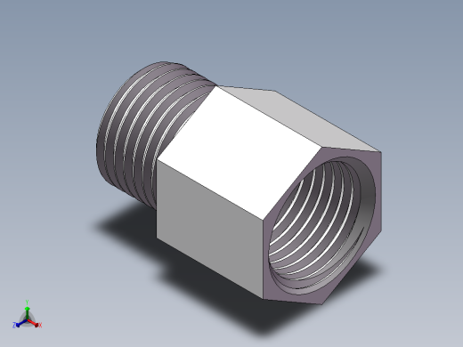 转接头-内外丝等径 DN15正等轴测缩略图