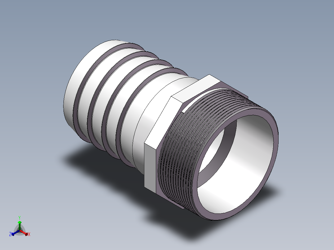 水管接头-有边 [DN65X65.5]正等轴测图
