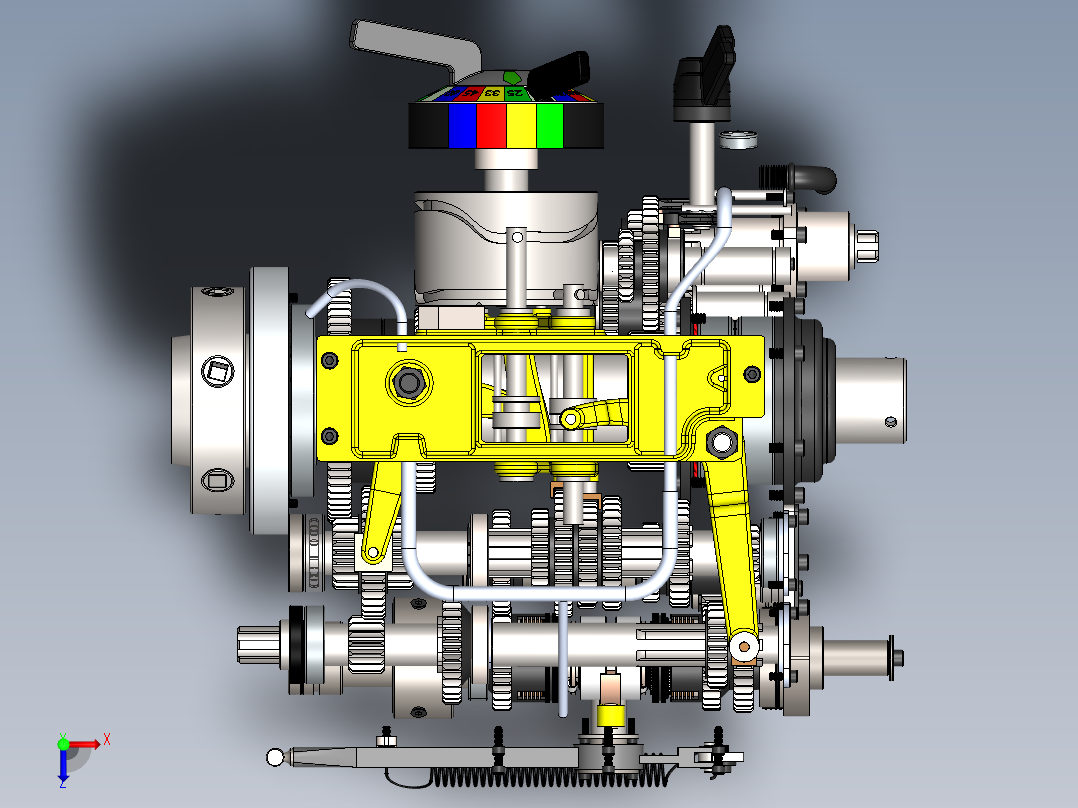 Colchester 2000 车床主轴箱俯视图