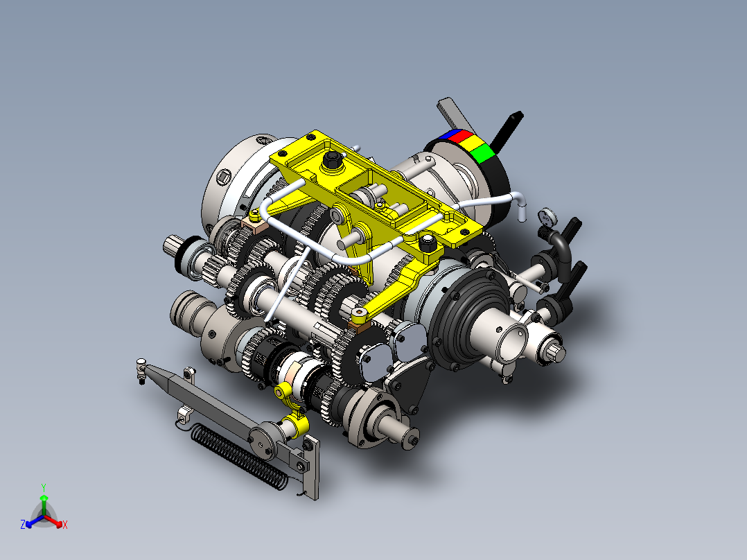 Colchester 2000 车床主轴箱正等轴测图