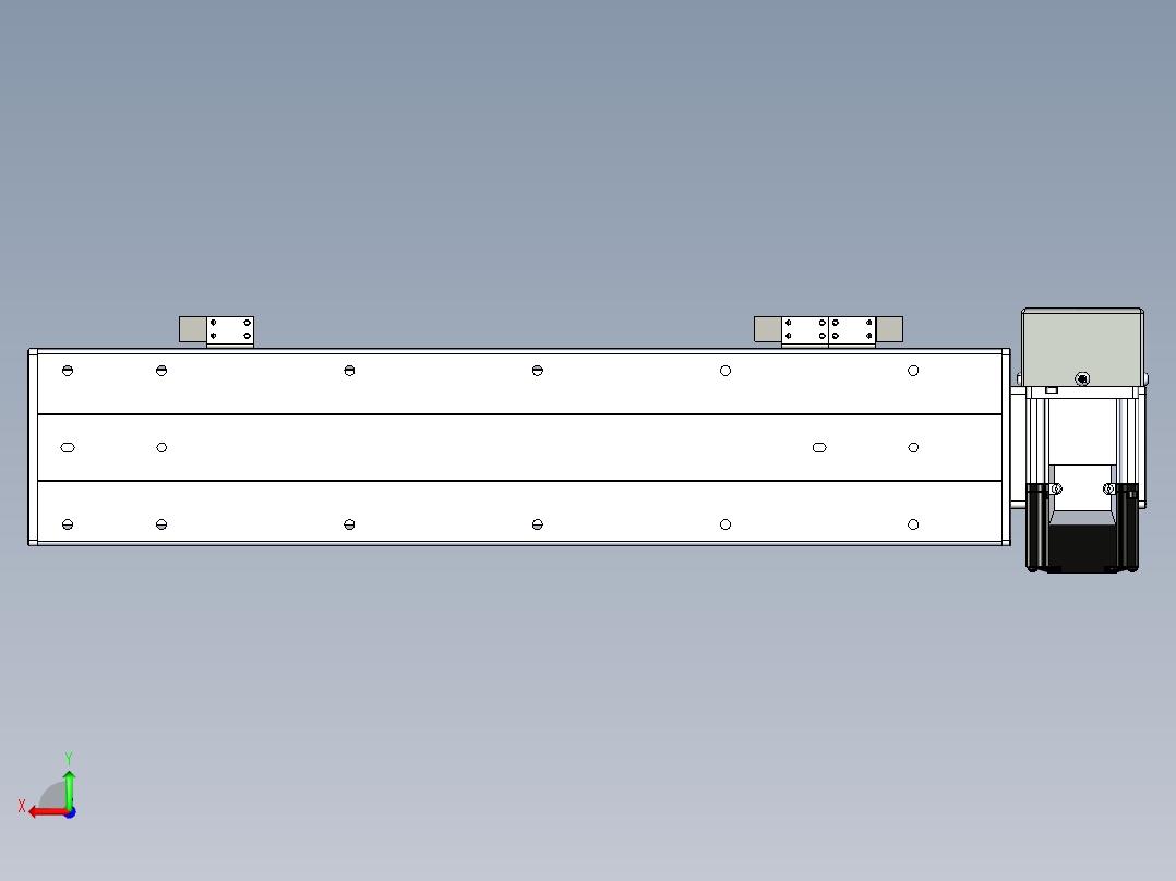 同步带滑台-半封闭B10H-L45-S300-RD-P40-D3后视图