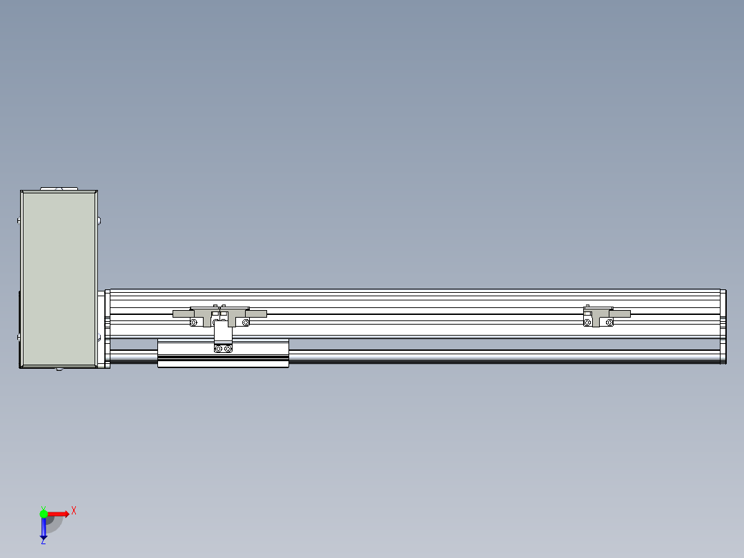 同步带滑台-半封闭B10H-L45-S300-RD-P40-D3俯视图