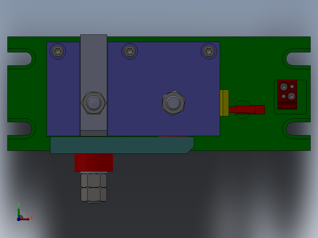 831002拨叉加工工艺及铣φ60两侧面夹具设计【含三维SolidWorks】前视图