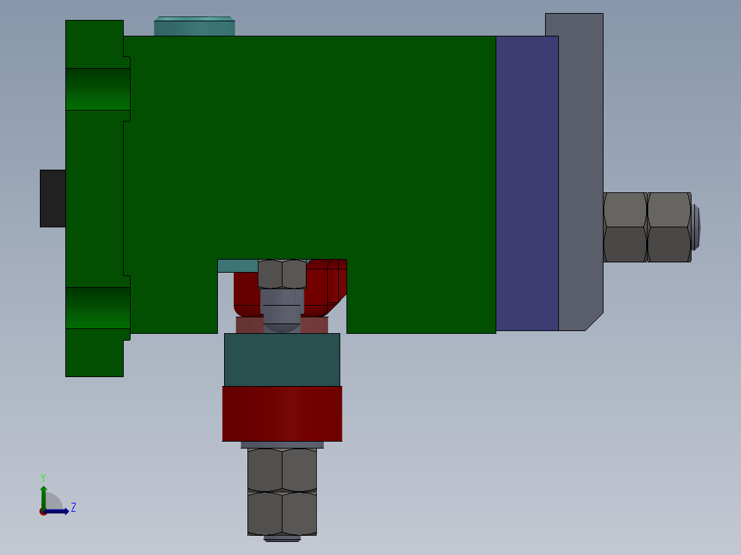 831002拨叉加工工艺及铣φ60两侧面夹具设计【含三维SolidWorks】左视图