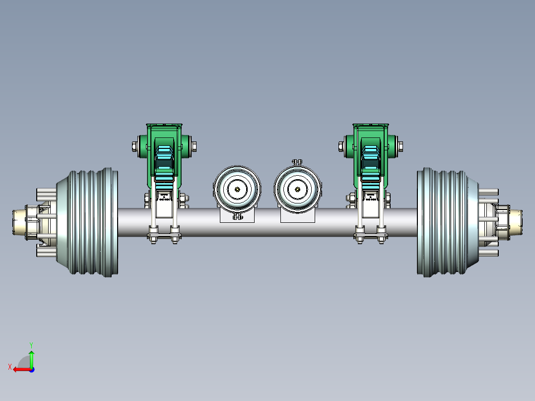 汽车悬挂系统后视图